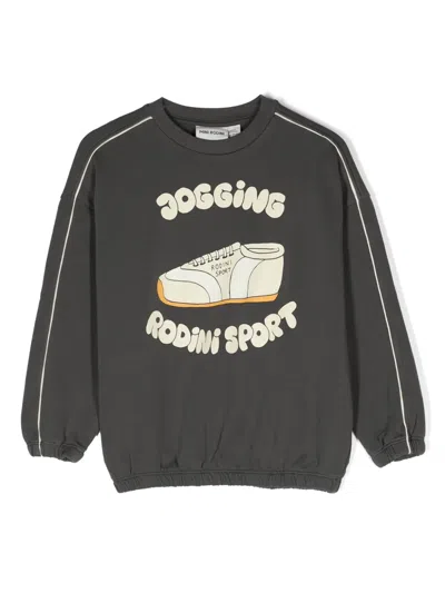 Mini Rodini Kids' Graphic-print Organic Cotton Sweatshirt In Grey