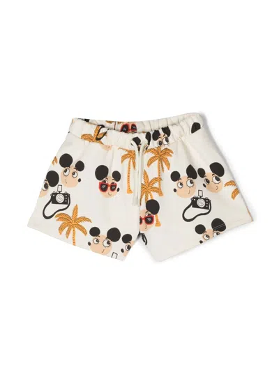 Mini Rodini Kids' Graphic-print Shorts In Neutrals