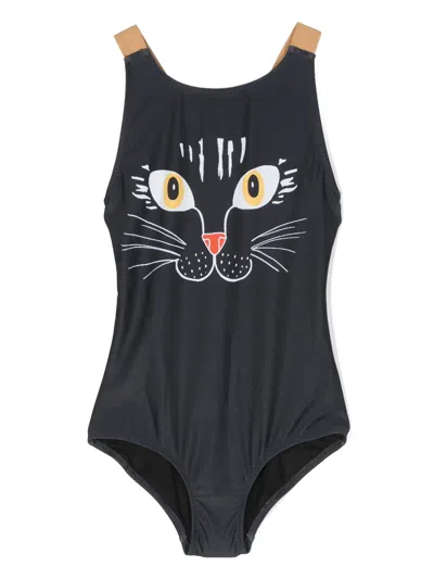 Mini Rodini Kids' Graphic-print Swimsuit In Blue