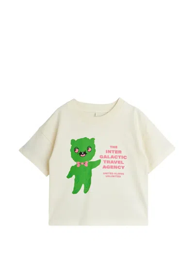 Mini Rodini Kids' Graphic-print T-shirt In Neutral