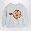 Mini Rodini Gray Sweatshirt With Flundra Print