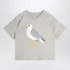 Mini Rodini Gray T-shirt With Seagull Print In Grey