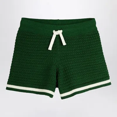 Mini Rodini Green Cotton Knit Shorts