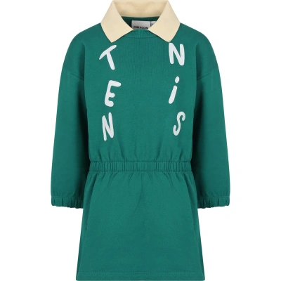 Mini Rodini Kids' Green Dress For Girl With Writing