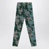 Mini Rodini Green Organic Cotton Leggings In Green