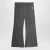 Mini Rodini Grey Flared Velvet Trousers In Gray