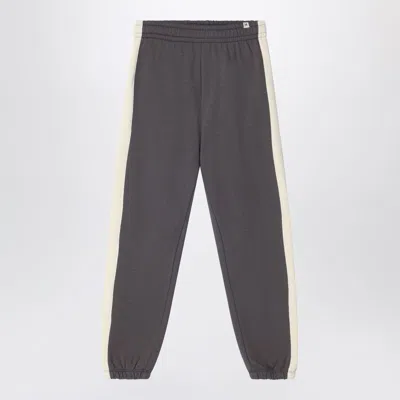 Mini Rodini Kids' Grey Organic Cotton Jogging Trousers In Green