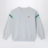 Mini Rodini Grey Sweatshirt In Organic Cotton In Green