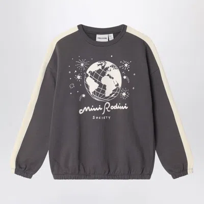 Mini Rodini Kids' Grey Sweatshirt In Organic Cotton In Green