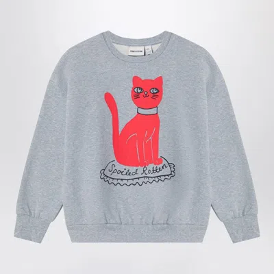 MINI RODINI GREY T-SHIRT IN ORGANIC COTTON