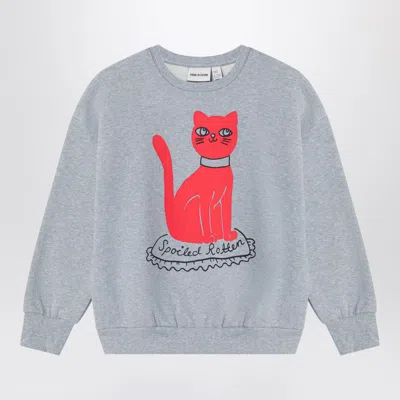 Mini Rodini Grey T-shirt In Organic Cotton In Gray