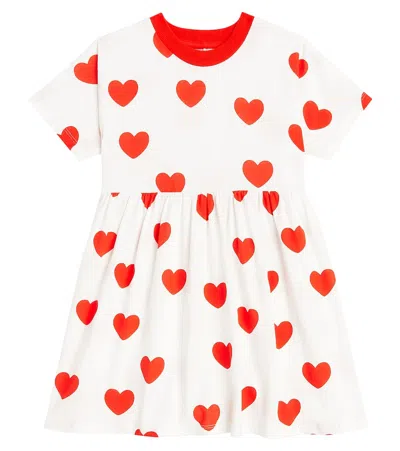 Mini Rodini Kids' Hearts Cotton Dress In Red