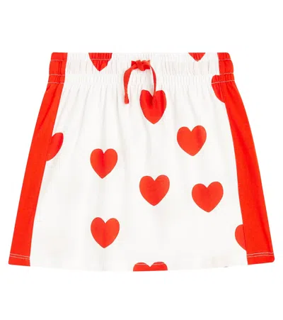 Mini Rodini Kids' Hearts Cotton Skirt In Red