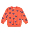 MINI RODINI HEARTS PRINTED COTTON SWEATSHIRT