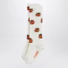 Mini Rodini High White Socks With Ladybugs In Multi