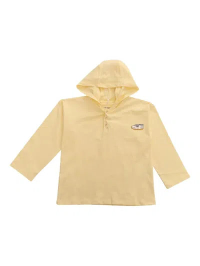 Mini Rodini Kids' Hooded Embroidered-shoe Top In Yellow