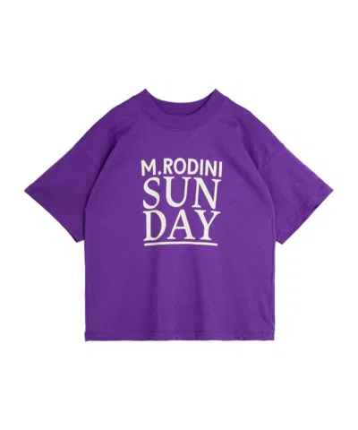 Mini Rodini Item O-neck Short-sleeved T-shirt In Purple