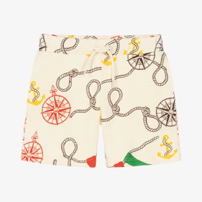 Mini Rodini Ivory Organic Cotton Nautical Shorts