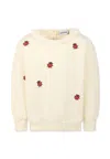 Mini Rodini Bestickter Pullover Ladybugs Aus Baumwolle In Ivory
