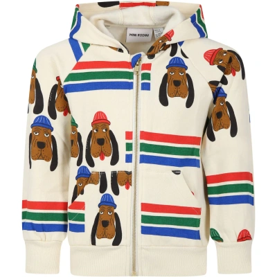 Mini Rodini Ivory Sweatshirt For Kids With Dogs