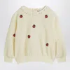 Mini Rodini Bestickter Pullover Ladybugs Aus Baumwolle In White