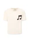 Mini Rodini Kids Note Chenille T-shirt In Ivory