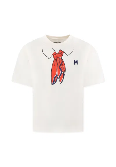 Mini Rodini Ivory T-shirt For Kids With Scarf