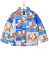 Mini Rodini Jacket With Horses Print In Cielo