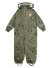 Mini Rodini Kebnekaise Penguin Snowsuit In Green