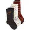 Mini Rodini Kids' 3-pack Assorted Crew Socks In Multi