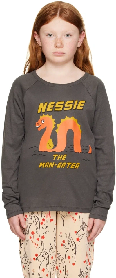 Mini Rodini Kids Black 'nessie' Long Sleeve T-shirt In 99 Black