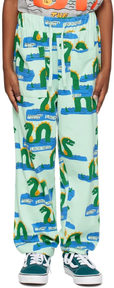 Mini Rodini Loch Ness Graphic-print Track Pants In 75 Green
