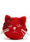 Mini Rodini Kids Cat Bouclé Cross-body Bag In Red