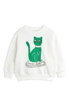 MINI RODINI MINI RODINI KIDS' CAT ORGANIC COTTON GRAPHIC SWEATSHIRT