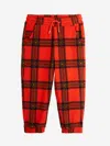 Mini Rodini Kids Check Aop Fleece Joggers In Red