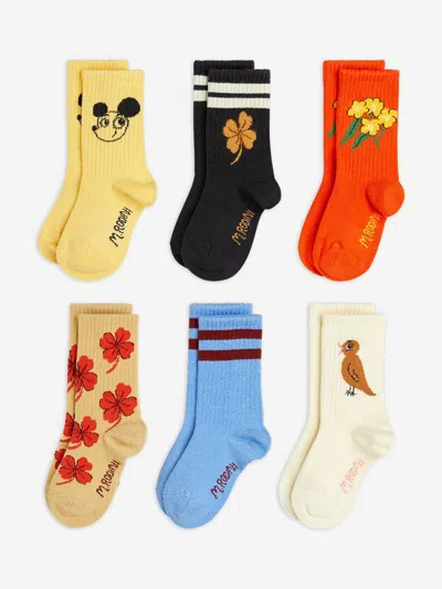 Mini Rodini Kids Clover 6 Pack Socks Set In Multi