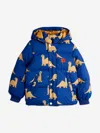 Mini Rodini Kids Dinos Aop Hooded Puffer Jacket In Blue