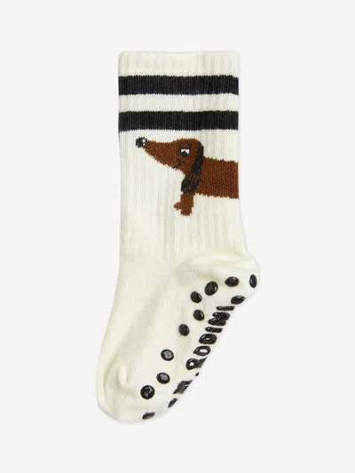 Mini Rodini Kids Dog 1-pack Anti-slip Socks In White