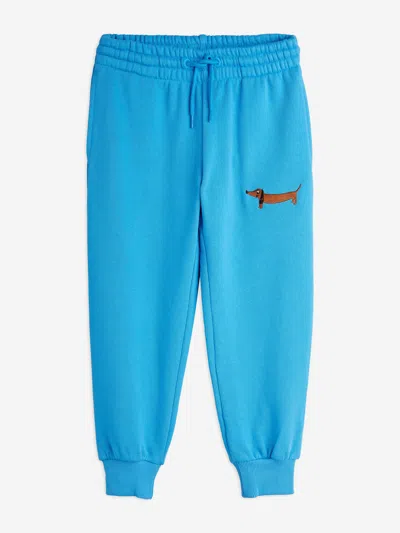 Mini Rodini Kids Embroidered Dog Joggers In Blue