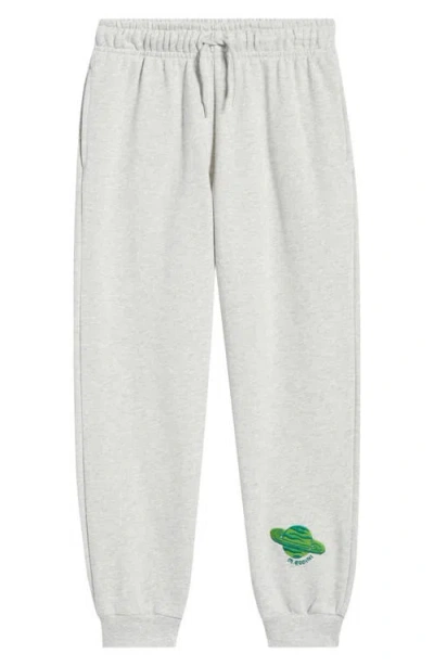 Mini Rodini Kids' Embroidered Planet Organic Cotton Joggers In White
