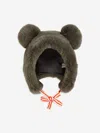 Mini Rodini Kids Faux Fur Ear Hat In Brown