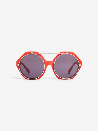 Mini Rodini Kids Flip Up Sunglasses In Red