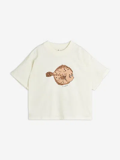 Mini Rodini Kids Flundra T-shirt In Ivory