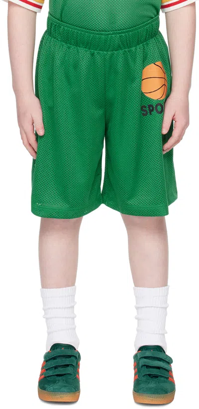 Mini Rodini Kids Green Basketball Shorts