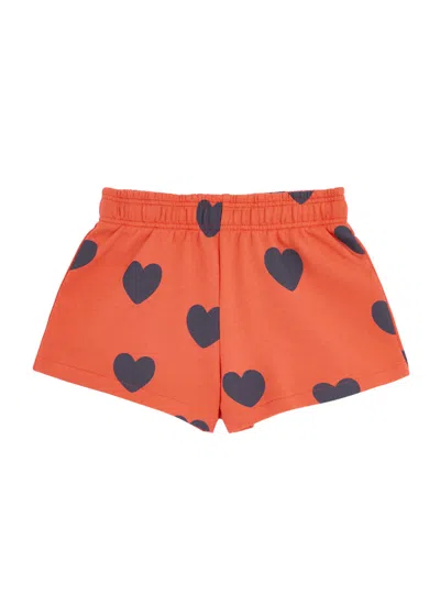Mini Rodini Babies'  Kids Heart-print Cotton Shorts (12 Months-8 Years) In Red