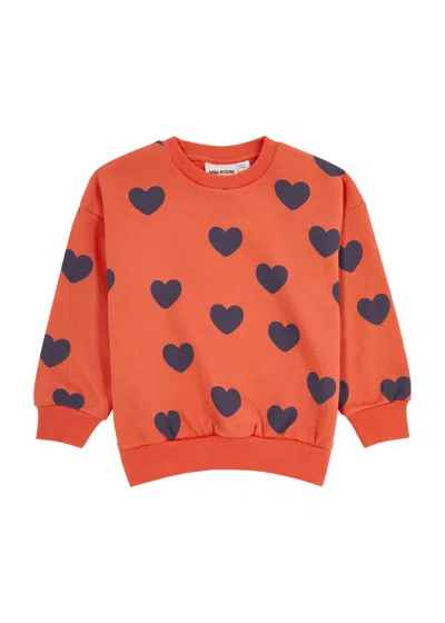 Mini Rodini Kids Heart-print Cotton Sweatshirt (12 Months-8 Years) In Red