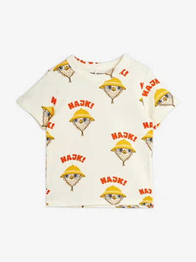 Mini Rodini Kids' Hike All-over Print T-shirt In Ivory