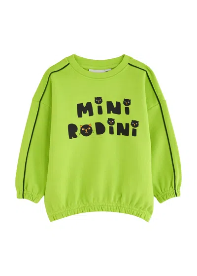 Mini Rodini Kids Logo Cotton Sweatshirt In Green