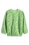 Mini Rodini Kids' Mini Leopard Print Organic Cotton Sweatshirt In Green
