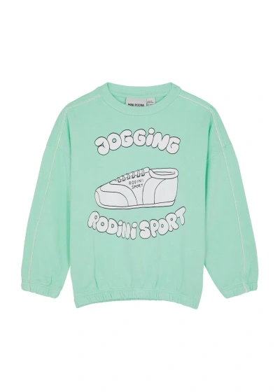 Mini Rodini Kids Mr Jogging Printed Cotton Sweatshirt In Green